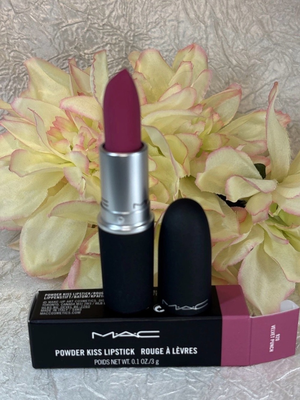 MAC Powder Kiss Lipstick - 920 VELVET PUNCH - Full Size NIB Disc HTF